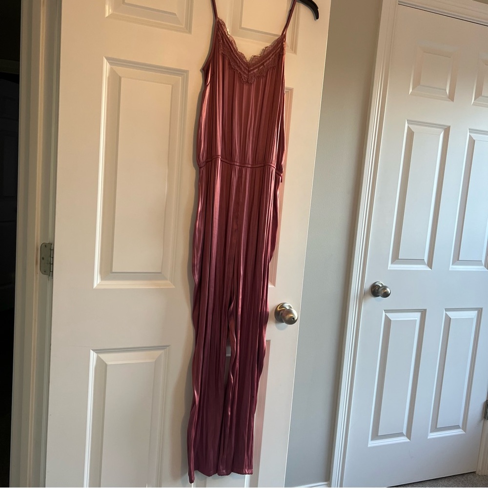 Satin Pink Slip Jumpsuit